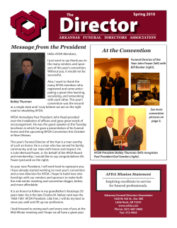 Message from the President At the Convention