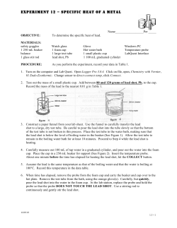 experiment 12 &ndash; specific heat of a metal