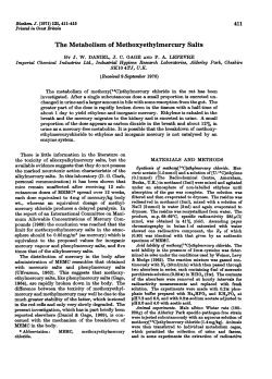 The Metabolism of Methoxyethylmercury Salts