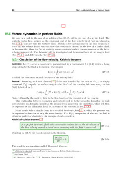 IV.3 Vortex dynamics in perfect fluids
