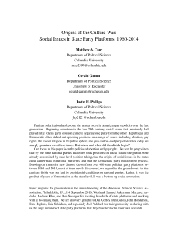 Origins of the Culture War: Social Issues in State Party Platforms