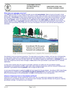 Groundwater and Water Conservation