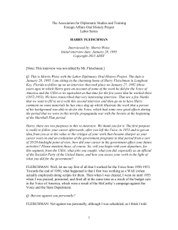 Fleischman, Harry - Association for Diplomatic Studies and Training