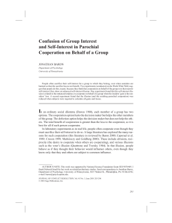 Confusion of Group Interest and Self