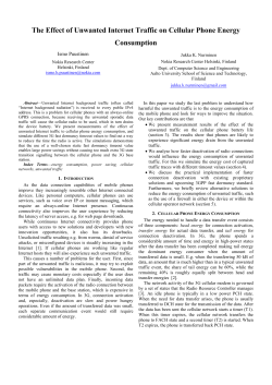 The Effect of Unwanted Internet Traffic on Cellular Phone Energy