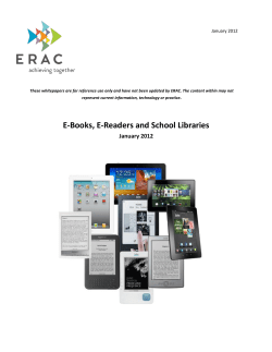 E-Books, E-Readers and School Libraries
