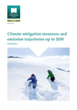 Climate mitigation measures and emission trajectories up to 2030