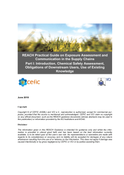 REACH Practical Guide on Exposure Assessment and
