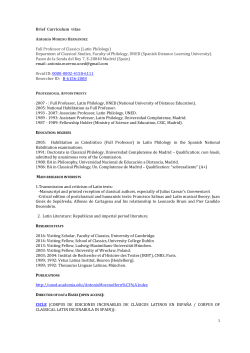 Brief Curriculum vitae Antonio MORENO HERNÁNDEZ Full