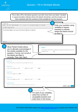Fill in Multiple Blanks - University of Huddersfield