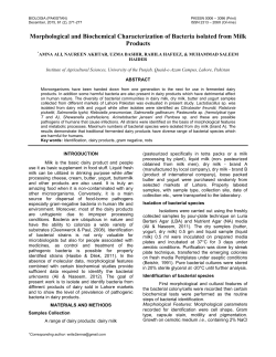 Morphological and Biochemical Characterization of Bacteria