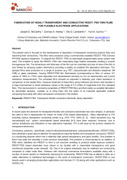 FABRICATION OF HIGHLY TRANSPARENT AND CONDUCTIVE