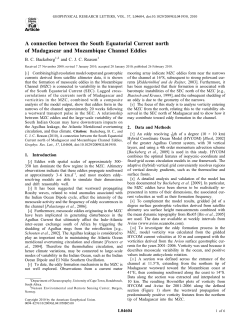 A connection between the South Equatorial Current north of