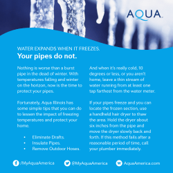 Frozen pipes - Aqua America
