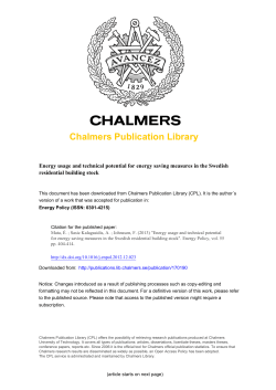 Energy usage and technical potential for energy saving measures in