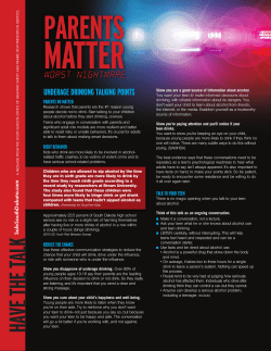 Talking Points for Parents Establish a loving