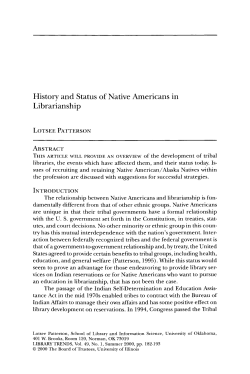 History and Status of Native Americans in