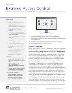 Extreme Access Control &ndash; Data Sheet