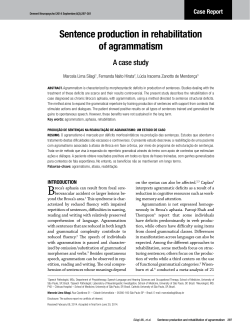 Sentence production in rehabilitation of agrammatism