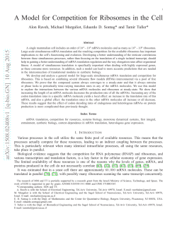 A Model for Competition for Ribosomes in the Cell