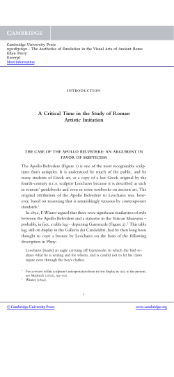 A Critical Time in the Study of Roman Artistic Imitation - Beck-Shop