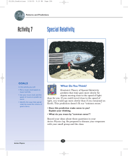 Activity 7 Special Relativity