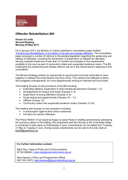 Offender Rehabilitation Bill
