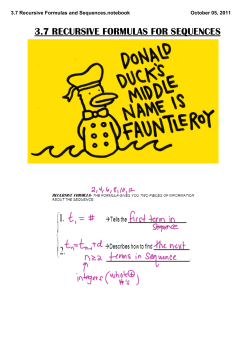 3.7 Recursive Formulas and Sequences.notebook