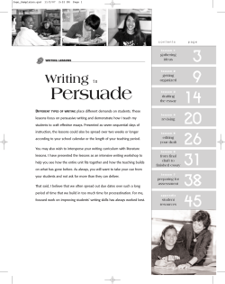 "Getting Organized" from Writing to Persuade PDF