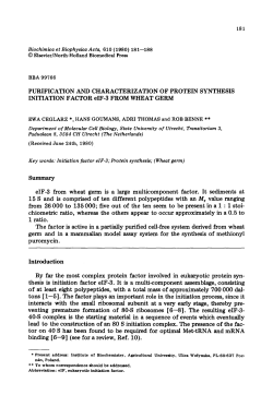 PURIFICATION AND CHARACTERIZATION OF PROTEIN