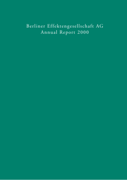 Berliner Effektengesellschaft AG Annual Report 2000