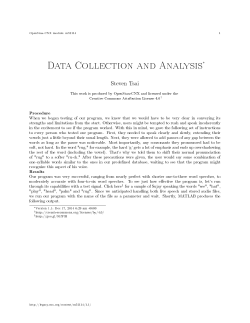 Data Collection and Analysis