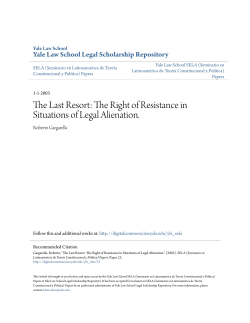 The Last Resort: The Right of Resistance in Situations of Legal