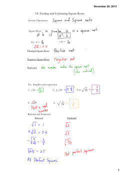 3.8 Finding and Estimating Square Roots