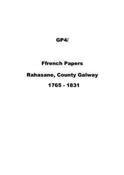 GP4/ Ffrench Papers Rahasane, County Galway 1765