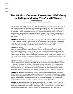 The 10 Most Common Excuses for NOT Going to College