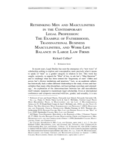 Rethinking Men and Masculinities in the Contemporary Legal
