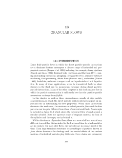 13 GRANULAR FLOWS