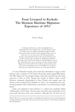 From Liverpool to Keokuk: The Mormon Maritime Migration