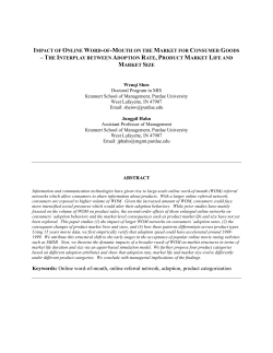 IMPACT OF ONLINE WORD-OF - Krannert School of Management