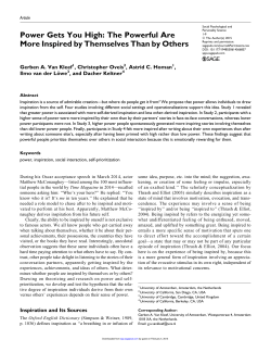 Power Gets You High: The Powerful Are More Inspired by