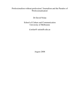 Professionalism without professions?