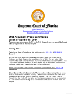 Oral Argument Press Summaries Week of April 8-10, 2014