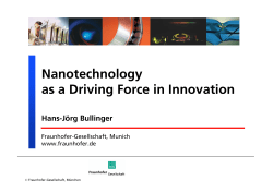 Nanotechnology as a Driving Force in Innovation