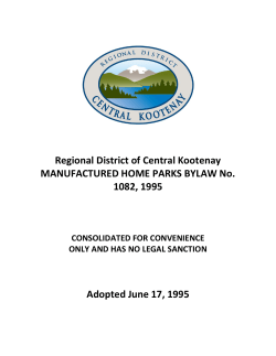 consolidated - Regional District of Central Kootenay