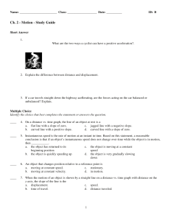Ch. 2 - Motion - Study Guide