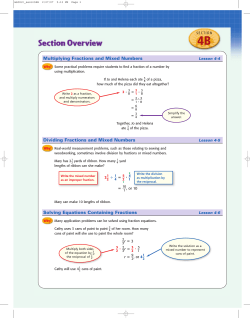 Multiplying Fractions and Mixed Numbers Solving Equations