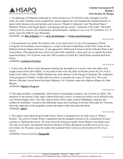 Colonia Tournament #2 Round #1