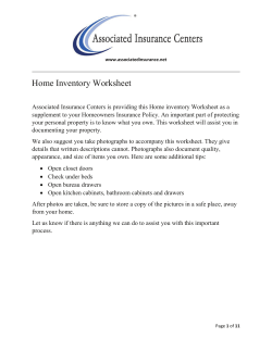inventory of your home and personal belongings
