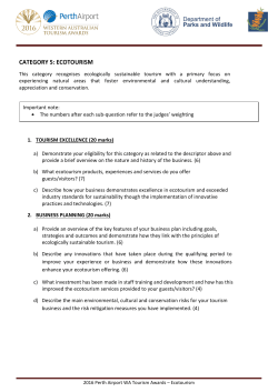 category 5: ecotourism - Tourism Council of WA